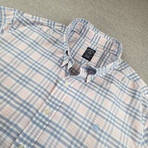 Brooks Brothers The Original Polo Shirt Men's 2XL Short Sleeve Pastel Plaid Logo